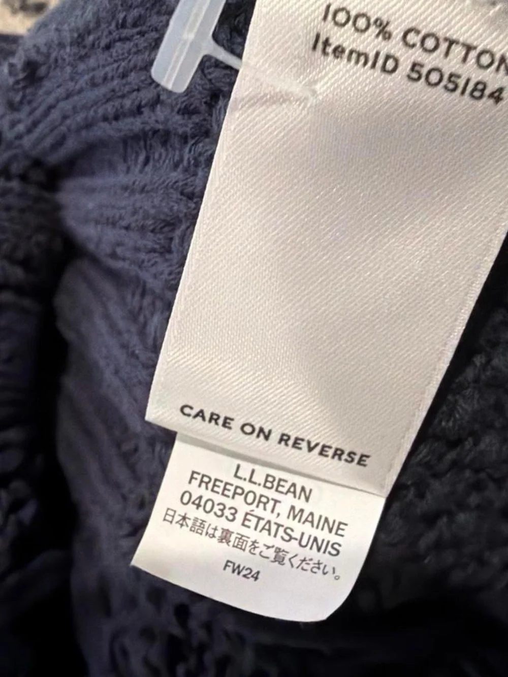 LL Bean Signature Shawl Collar Cable Cardigan - Navy Blue Men’s XL